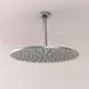 Duschkopf von Ideal Standard, rundes Design mit zahlreichen Wasserstrahlausgängen, montiert an einer langen, zylindrischen Halterung an der Decke.